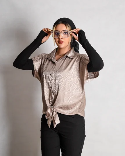 1001648 شومیز گره ای ساتن (2)